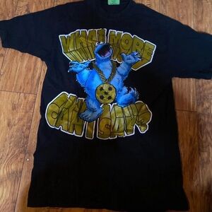Cookie Monster Adult Sesame Street T-Shirt  Blue Size  Large